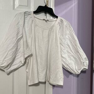 Express white puff sleeve tee